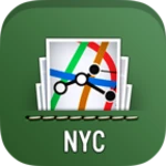 nyc subway map with mta bus, l android application logo